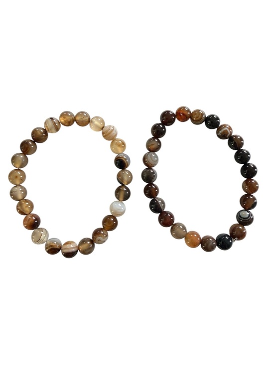 Jewelry - Set of 2 Agate Stretch Bracelets